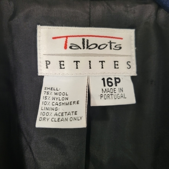 Talbots Petites Black Wool Cashmere Blend Coat Size 16P - Picture 8 of 10
